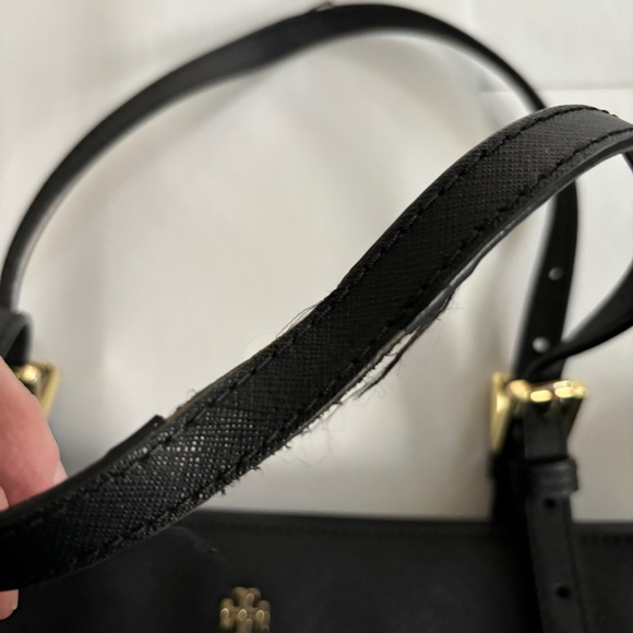 Tory Burch Small openTop Saffiano Leather Tote Bag In black. - Picture 6 of 8